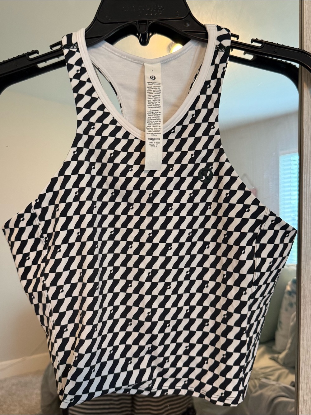 lululemon athletica Black & White Optical-Stripe Racerback Tank